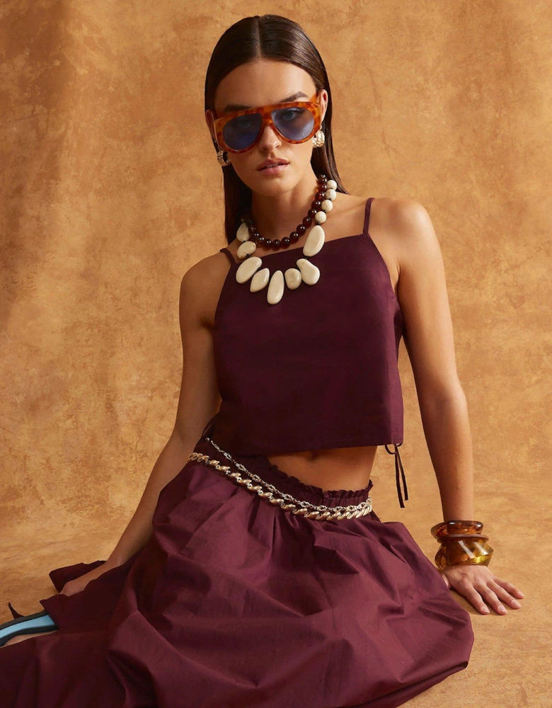 Poplin Cami Top - Purple