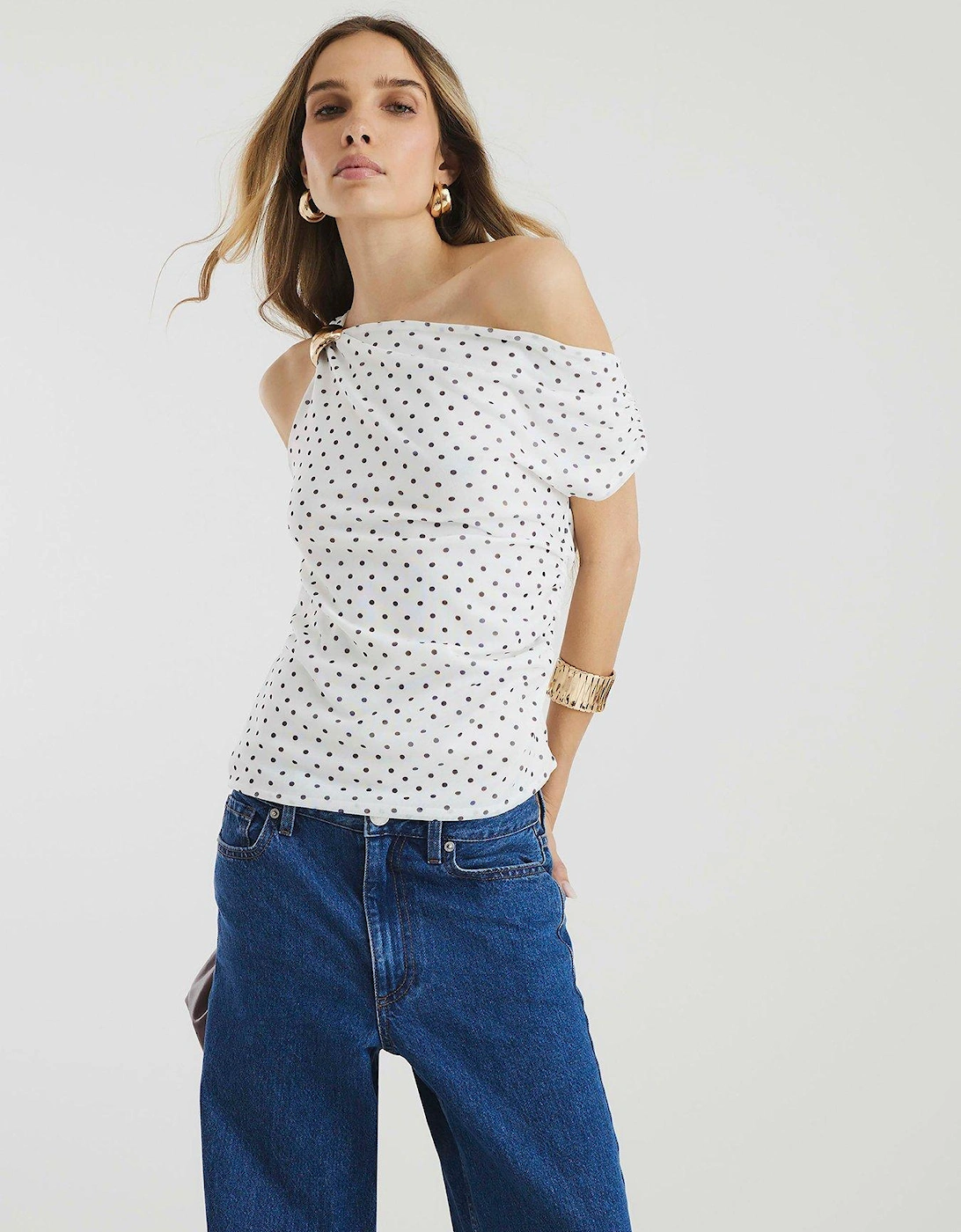 Mesh Sleeveless Polka Dot Mesh Top, 2 of 1