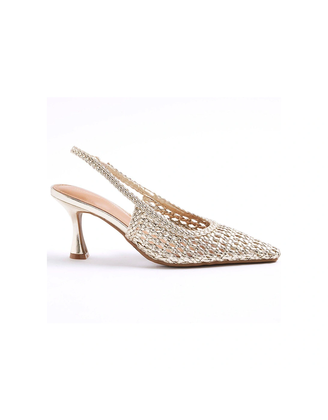 Woven Sling Back Court Shoes - Gold, 2 of 1