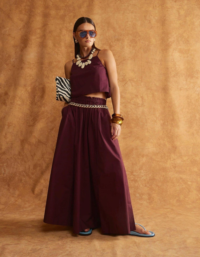 Poplin Maxi Skirt - Purple