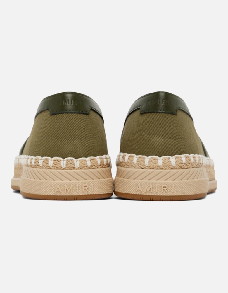 AMIRI EMBROIDERED LOGO ESPADRILLES KHAKI