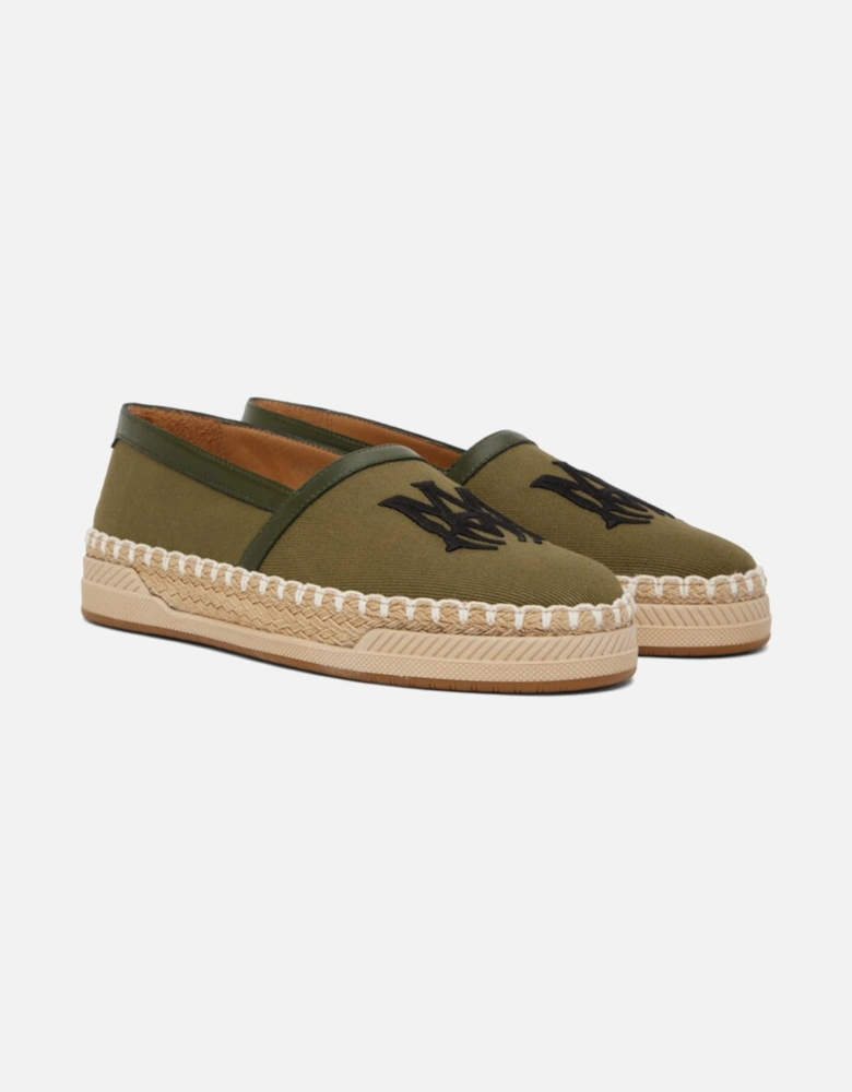 AMIRI EMBROIDERED LOGO ESPADRILLES KHAKI