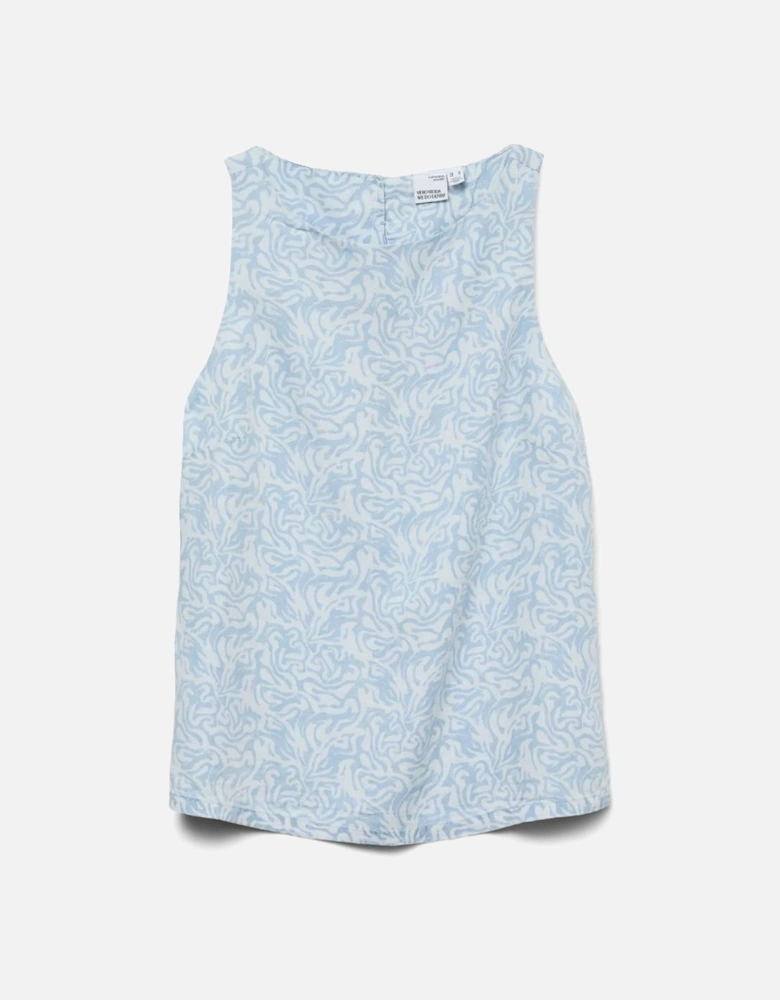 Fleur Sleeveless Tencel Top Light Blue Denim Lina