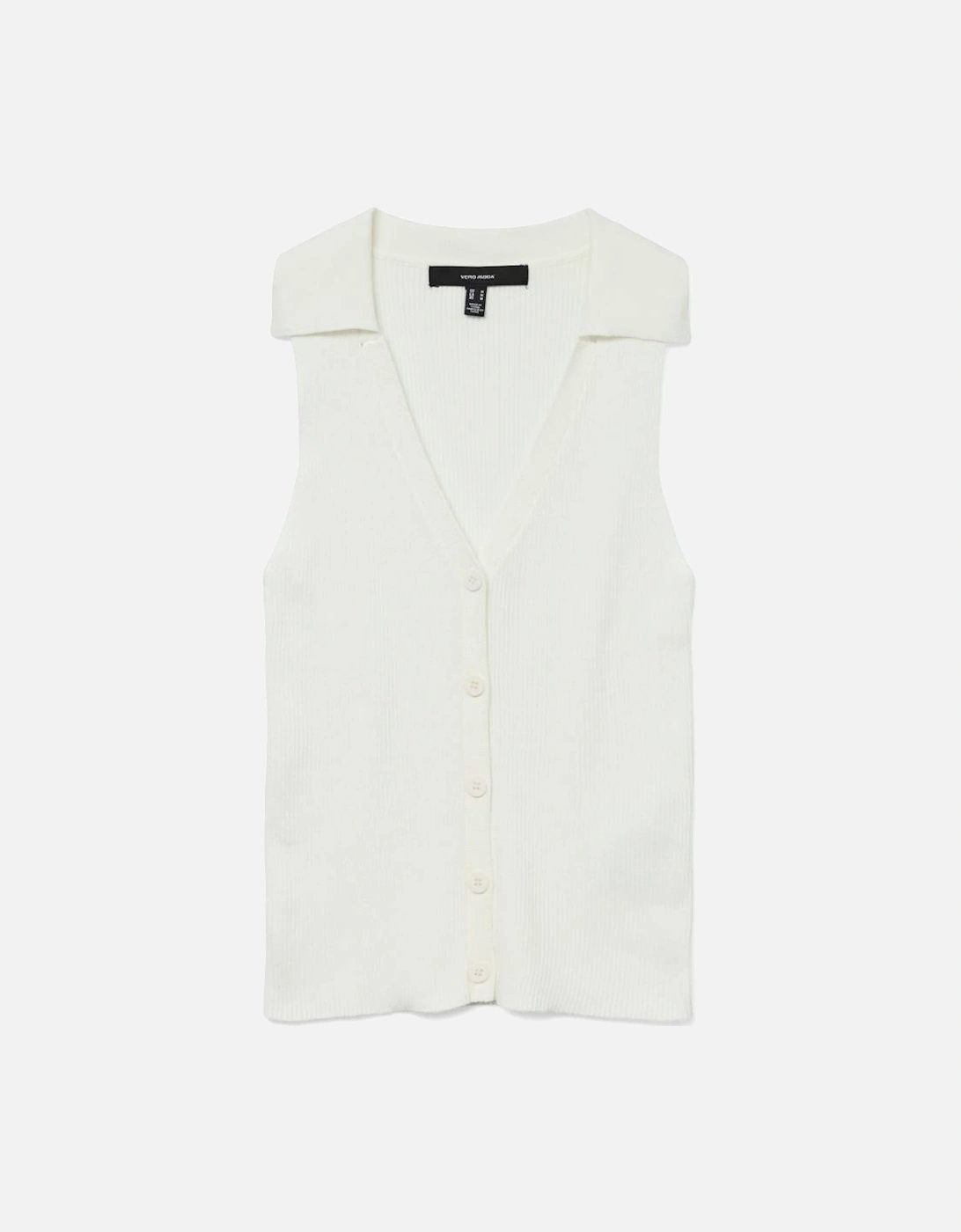 Willow Sleeveless V-neck Polo Top Snow White