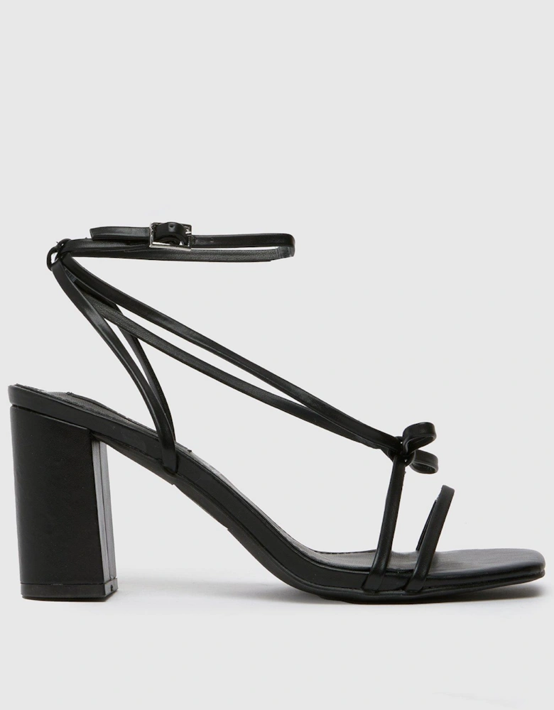Sylvie Bow Block Heel Sandals - Black