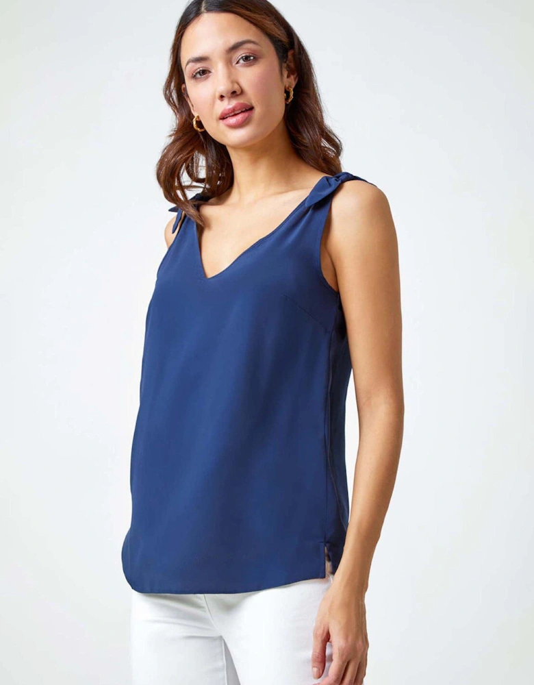 Tie Detail Strap V-neck Cami Top