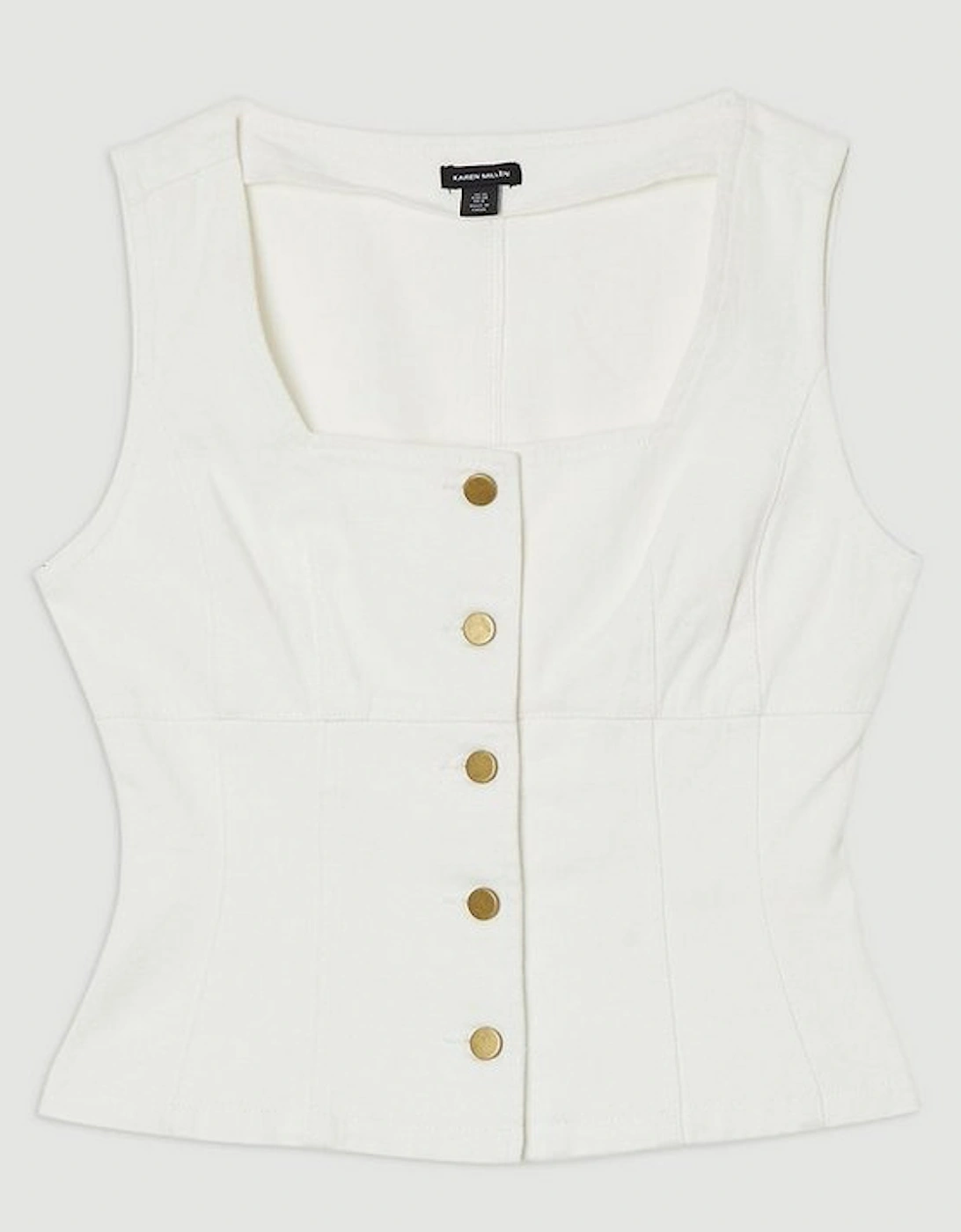 Denim Soft Wash Sleeveless Square Neck Top