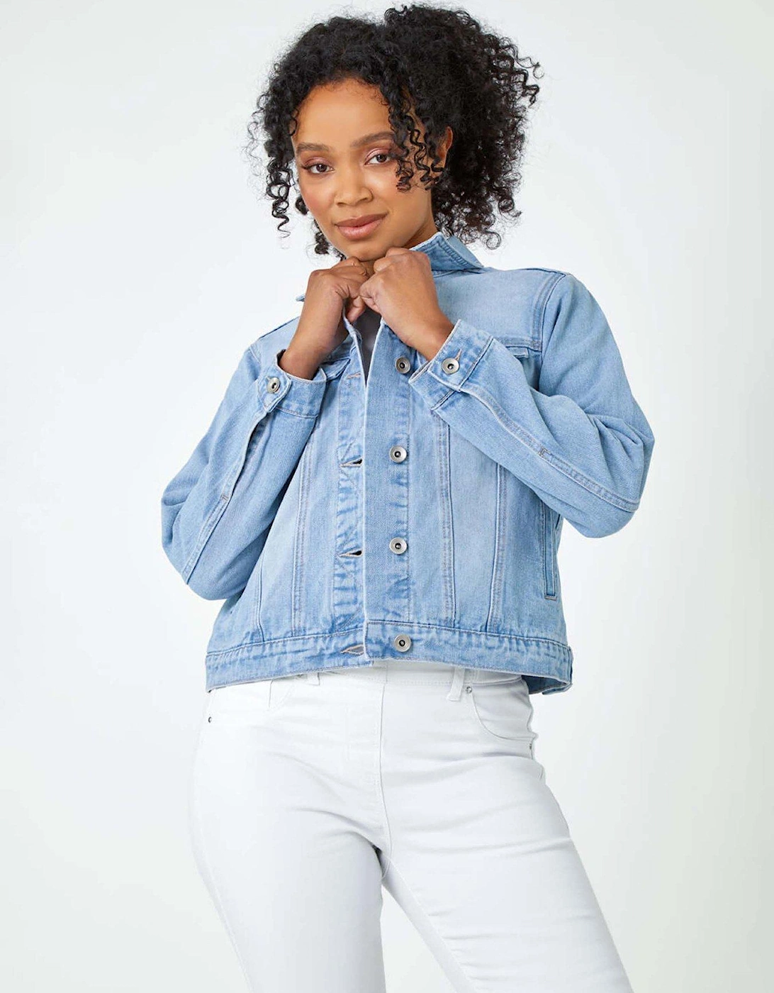 Petite Bleached Denim Jacket, 2 of 1