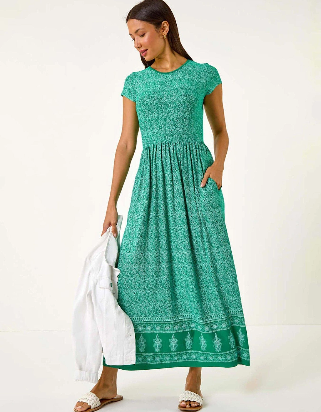 Paisley Relaxed Stretch Maxi Dress, 2 of 1