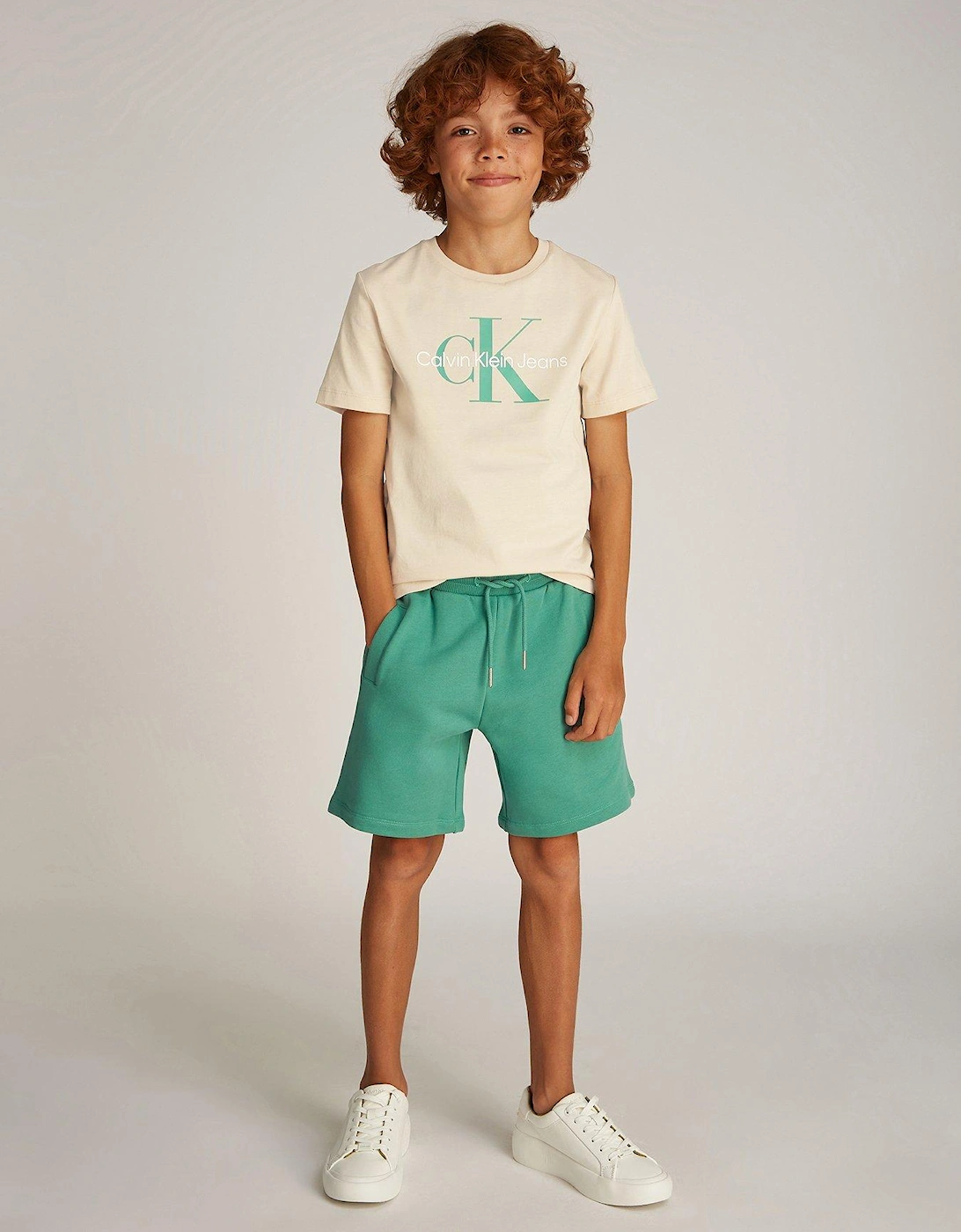 Kids Monogram Short Sleeve T-Shirt - Beige, 2 of 1