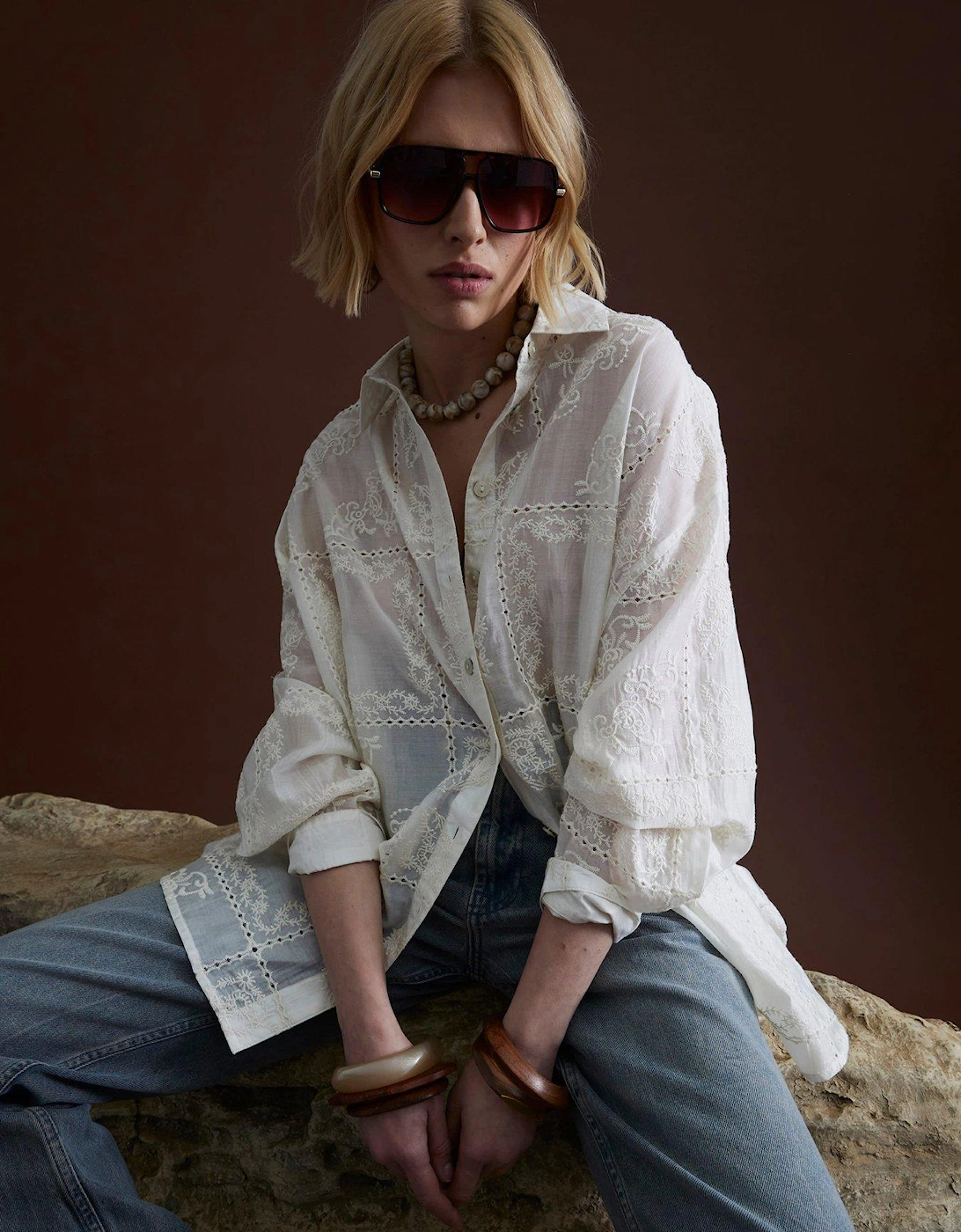 Oversized Shirt - Cream, 2 of 1