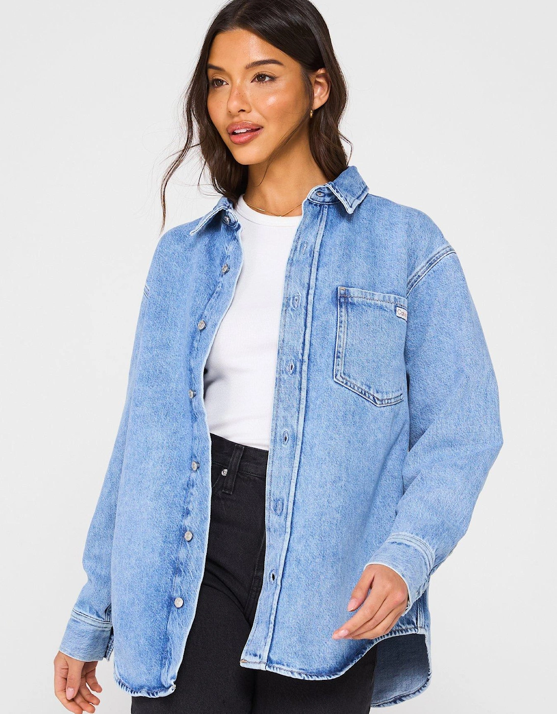 Oversized Denim Shirt - Blue, 2 of 1