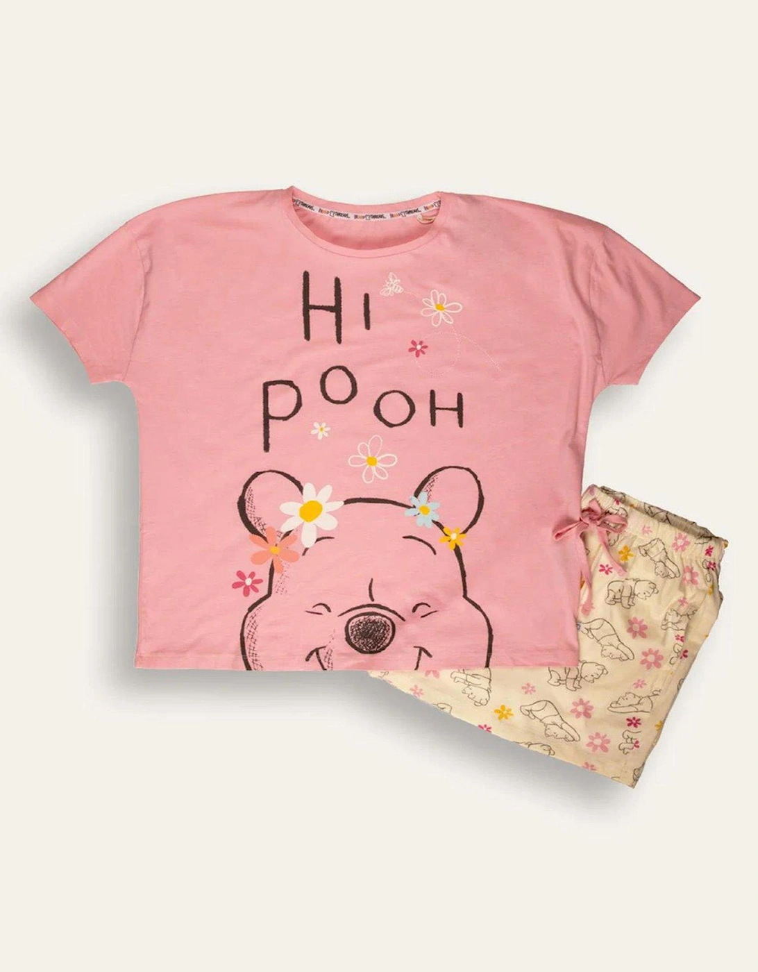 Ladies Winnie The Pooh Short Pyjama Set, 2 of 1