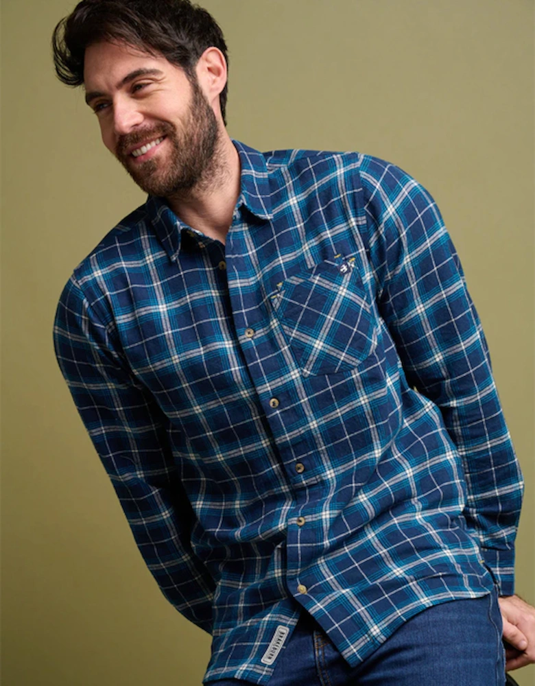 Men's Check Shirt Navy