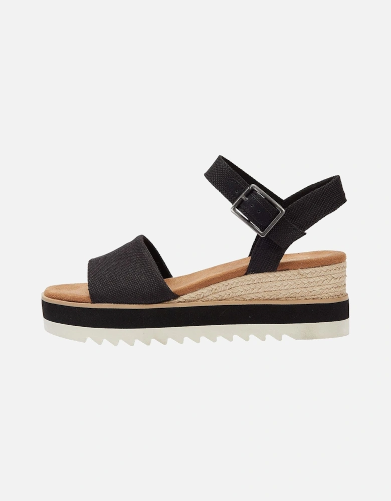 Diana Canvas Wedge Women's Black Sandals