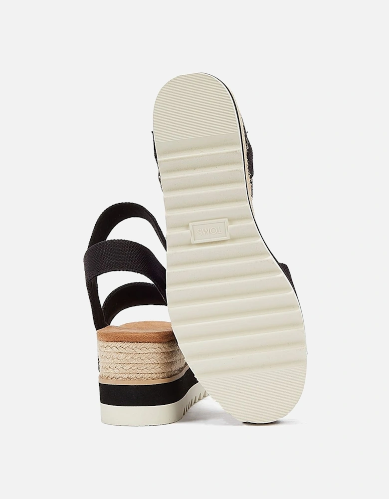 Diana Canvas Wedge Women's Black Sandals