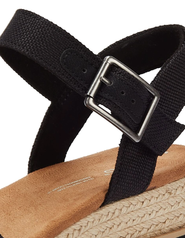 Diana Canvas Wedge Women's Black Sandals