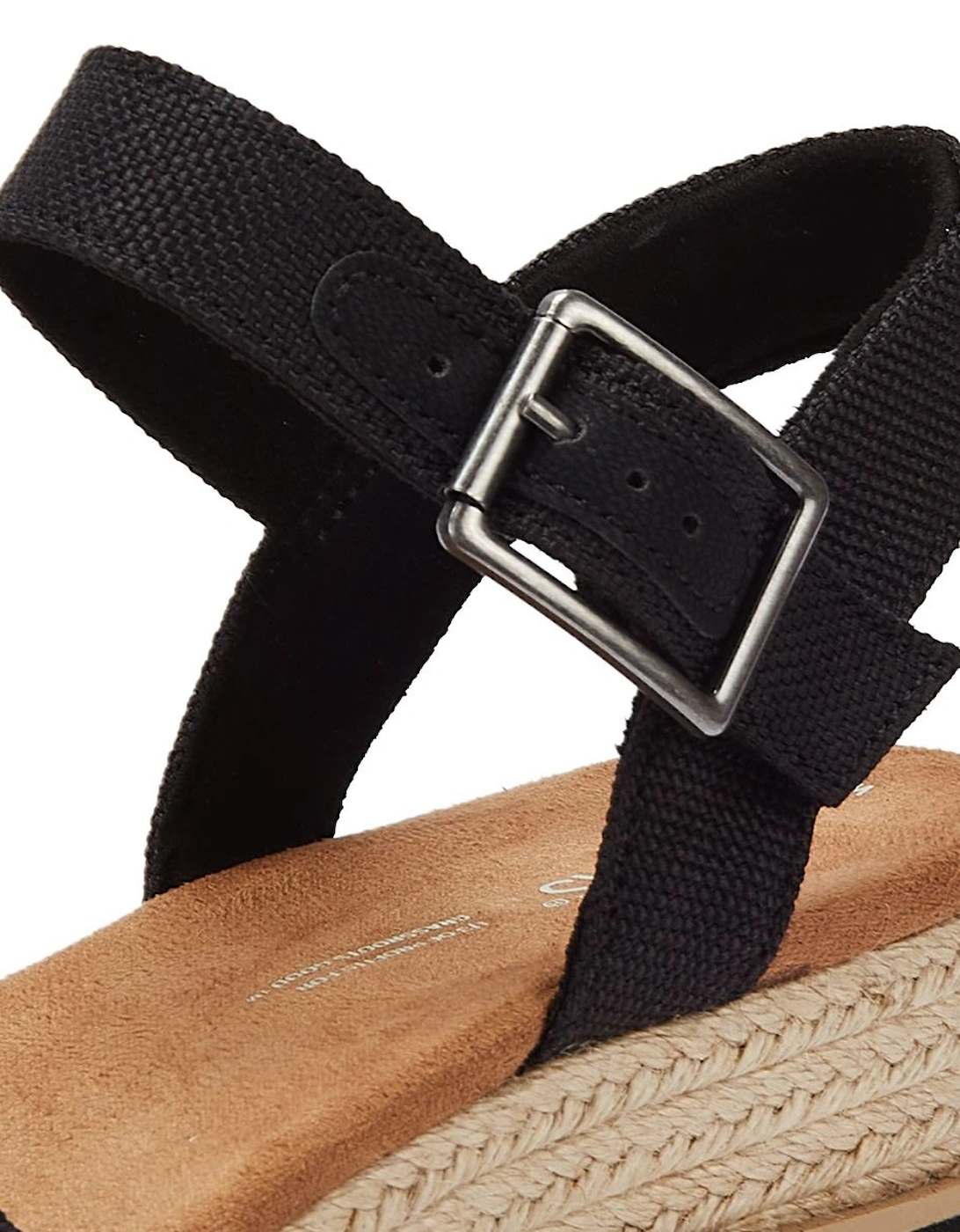 Diana Canvas Wedge Women's Black Sandals