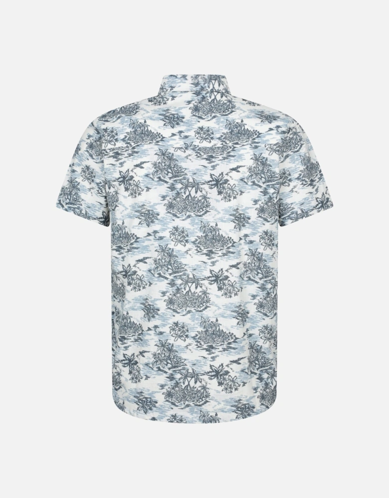 Mens Tropical Printed Short-Sleeved Shirt