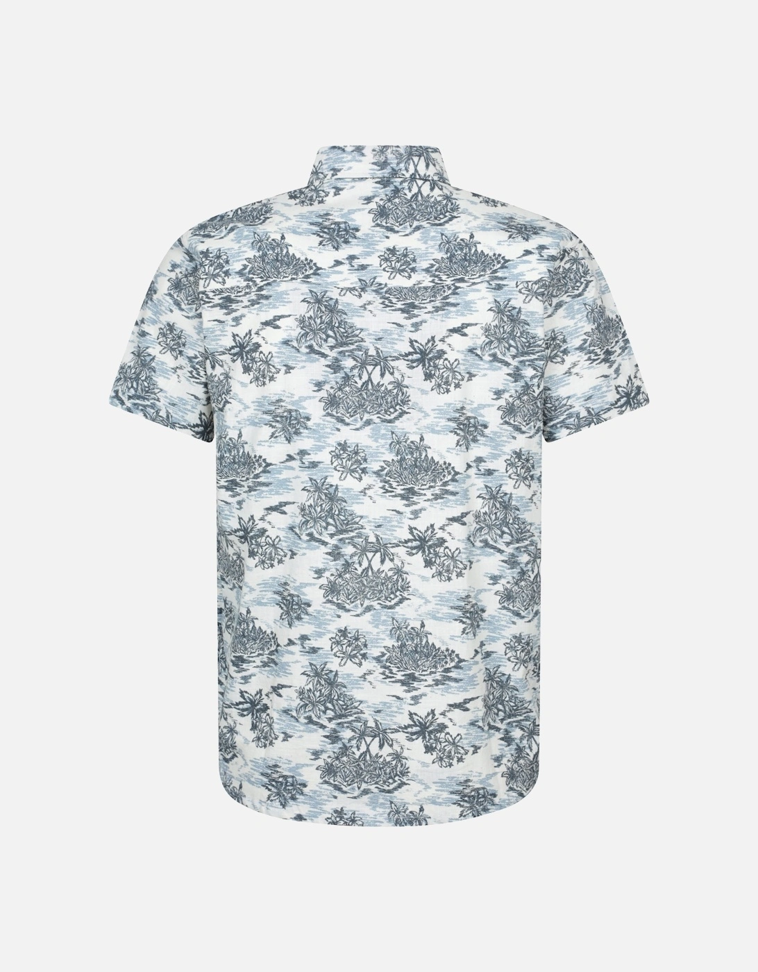 Mens Tropical Printed Short-Sleeved Shirt
