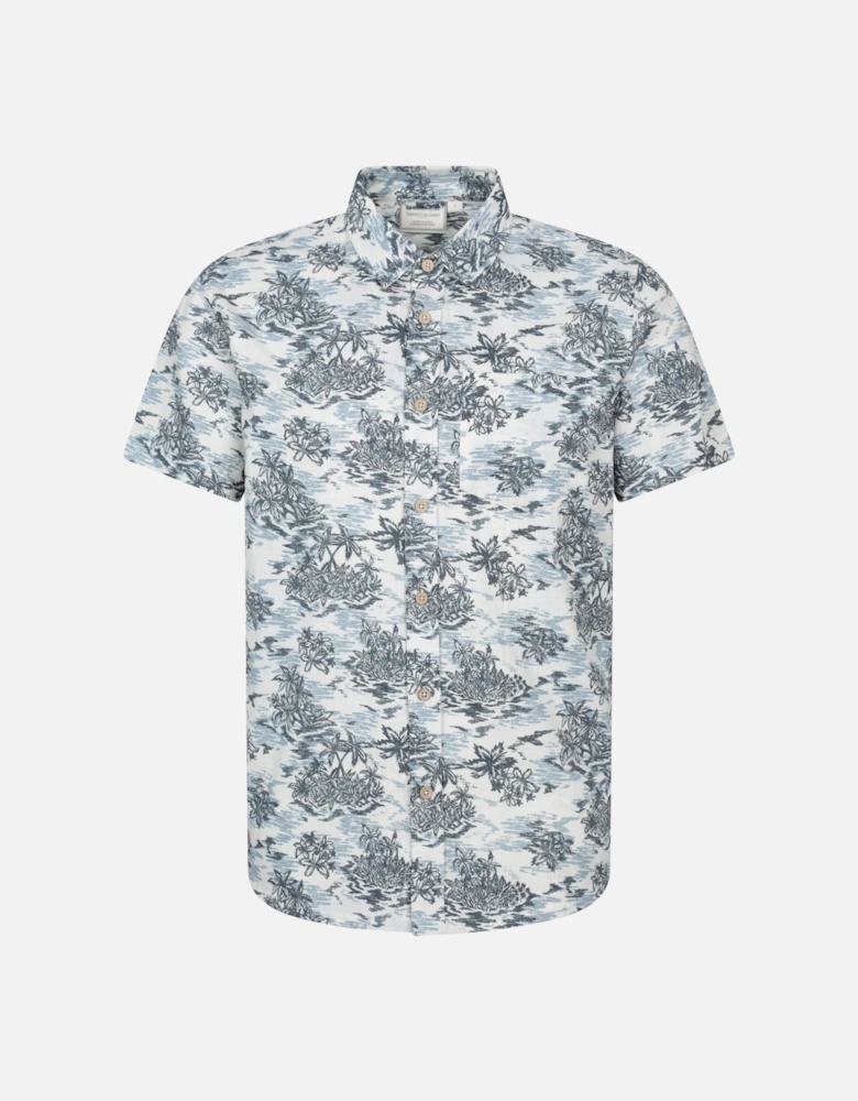 Mens Tropical Printed Short-Sleeved Shirt
