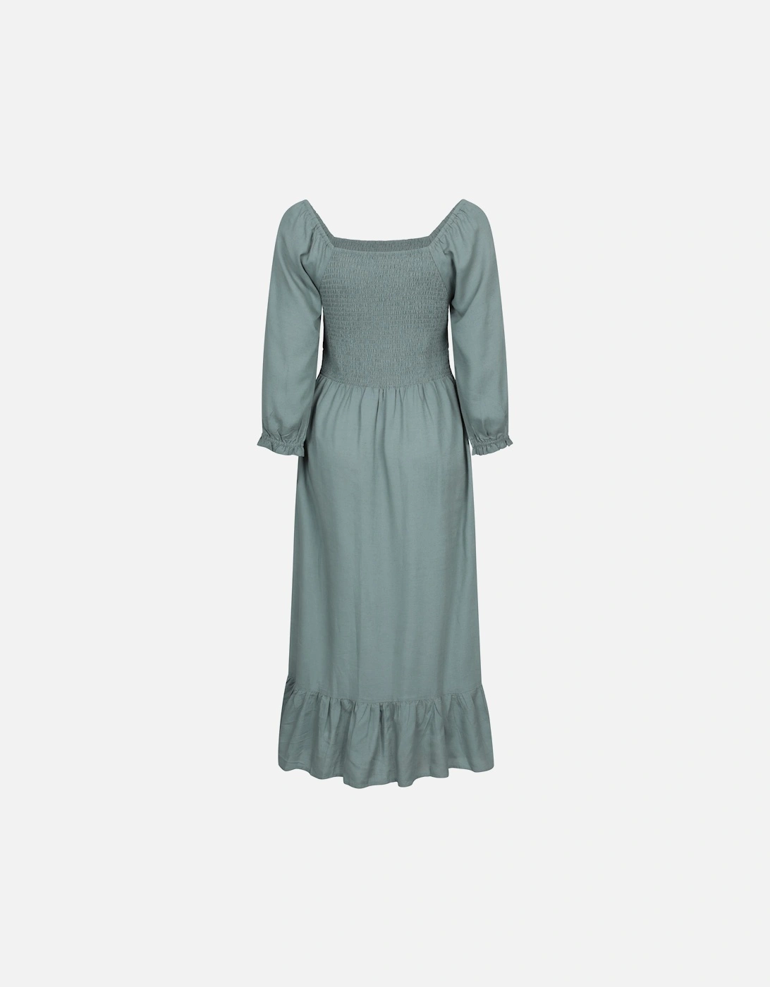 Womens/Ladies Cadiz Shirred Long-Sleeved Midi Dress
