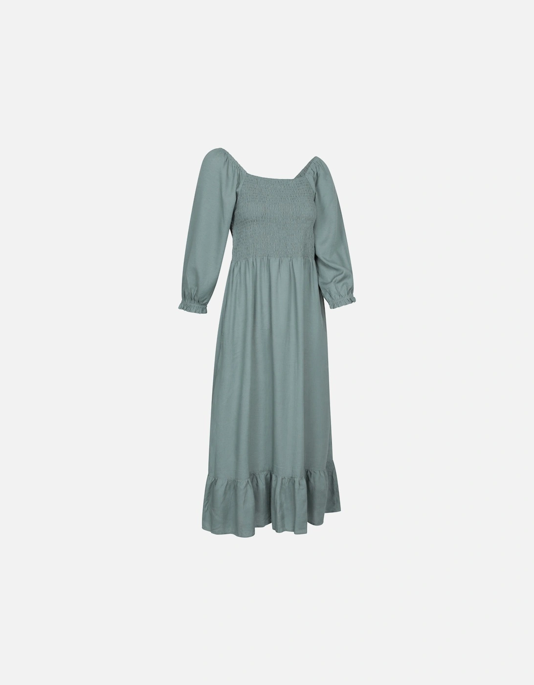 Womens/Ladies Cadiz Shirred Long-Sleeved Midi Dress