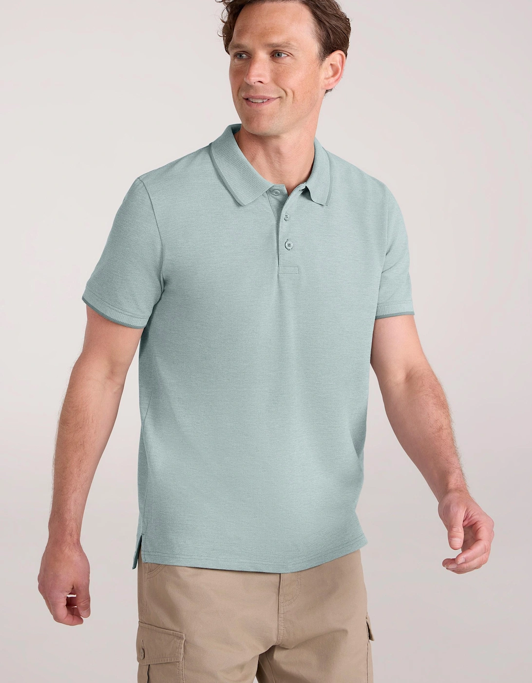 Mens Clyde Birdseye Pique Polo Shirt, 2 of 1