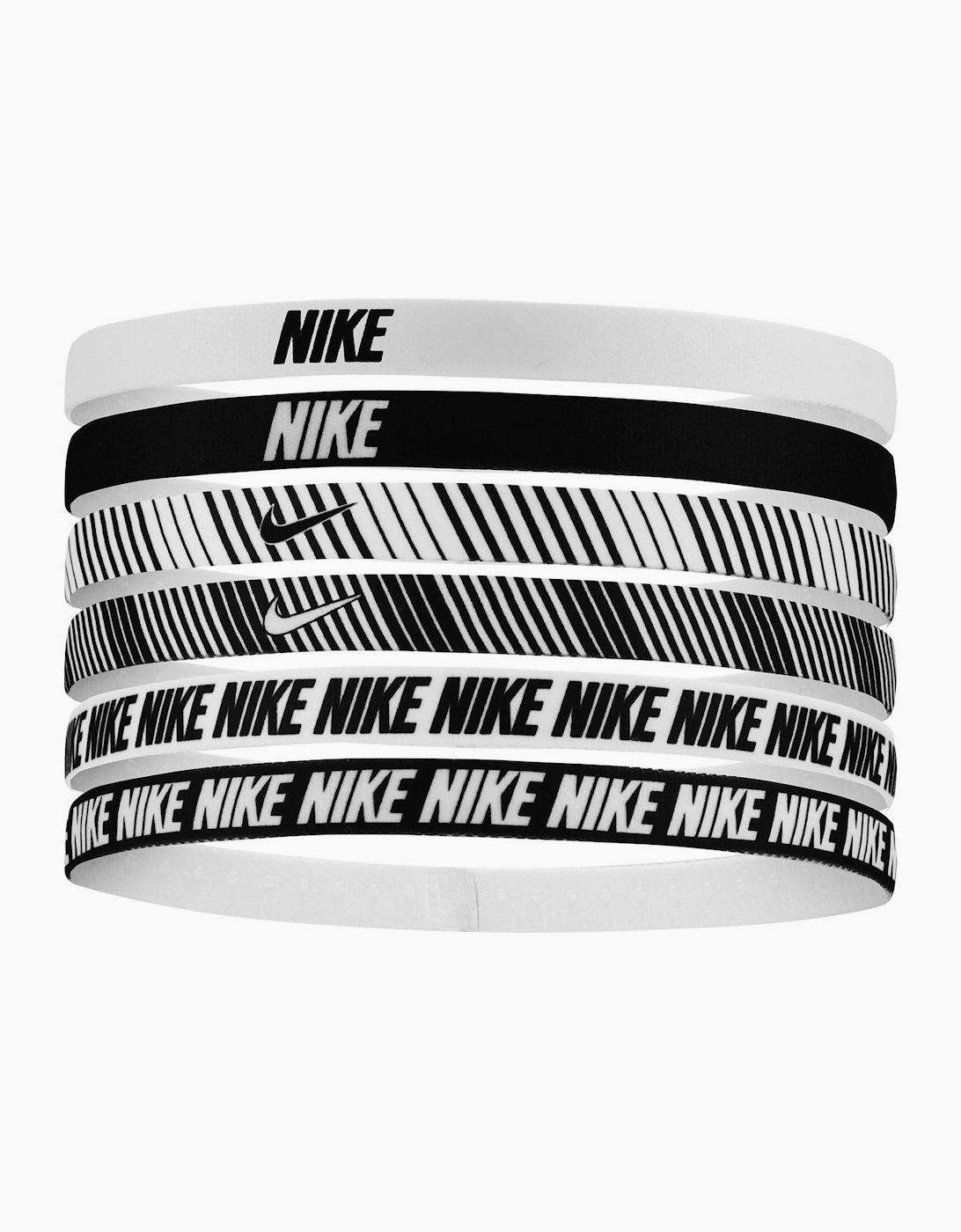 Nike Men's Multi/White Classic Printed Flexible Hairband (Pack Of 6) - Size: One Size