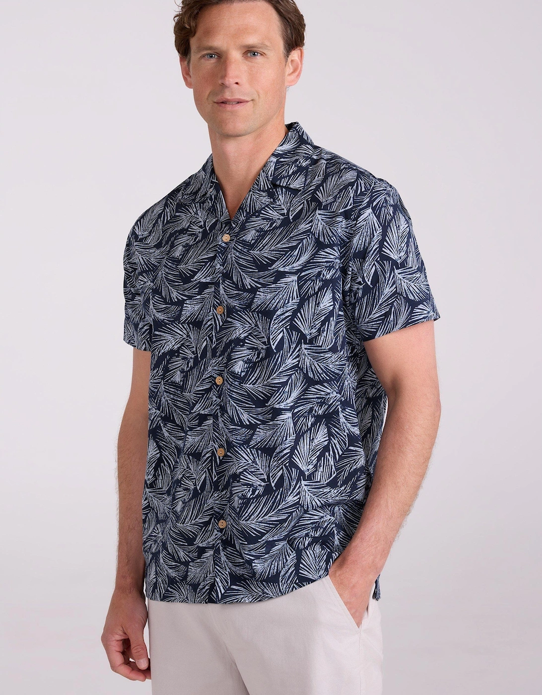 Mens Palm Leaf Beach Shirt, 2 of 1