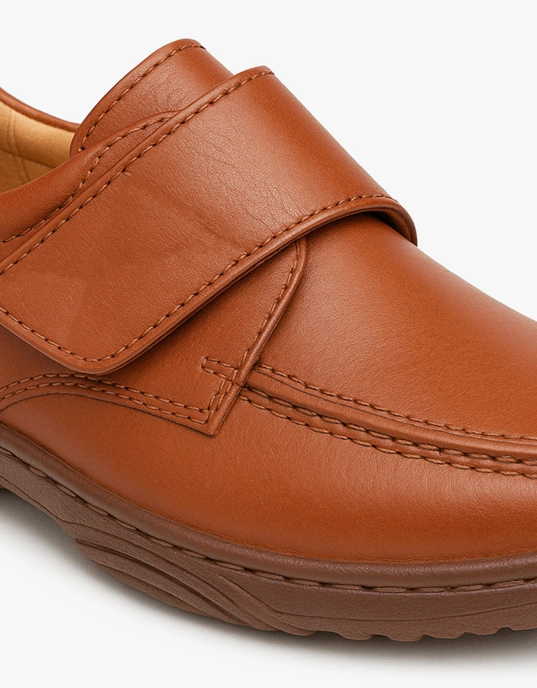 KAIL Mens Faux Leather Touch Fasten Bar Loafers Tan
