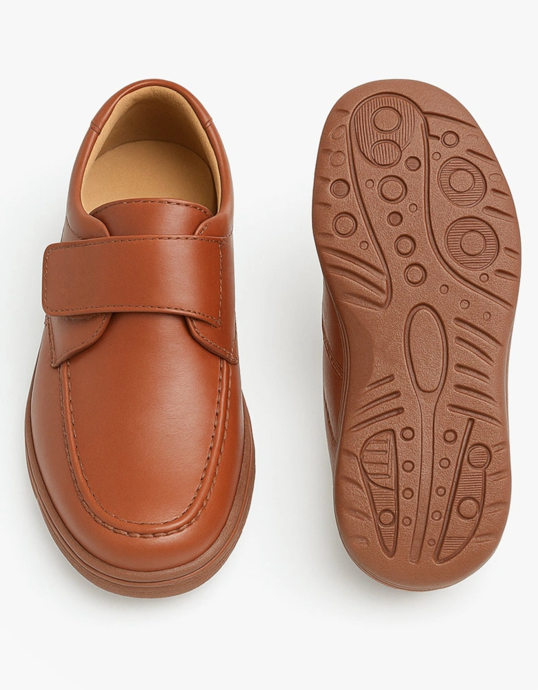 KAIL Mens Faux Leather Touch Fasten Bar Loafers Tan