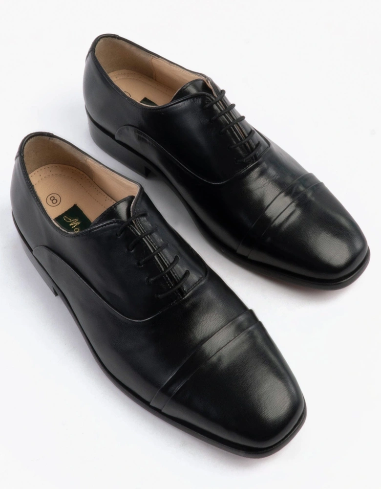 ADRIAN Mens Capped Oxford Shoes Black