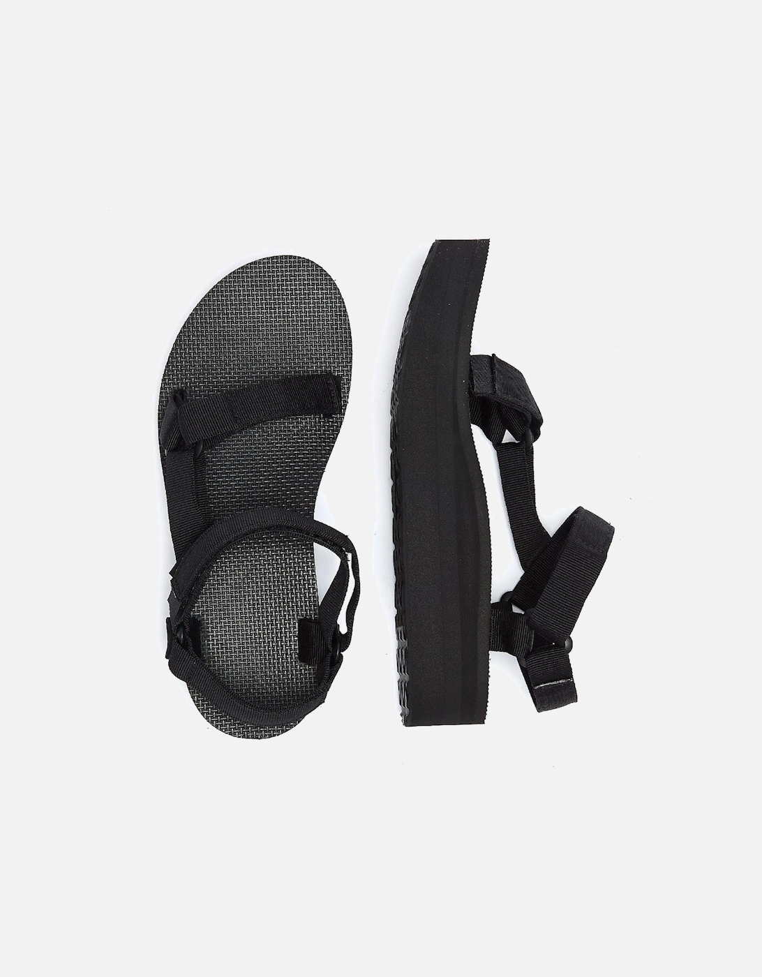 Womens Black Flatform Universal Sandals