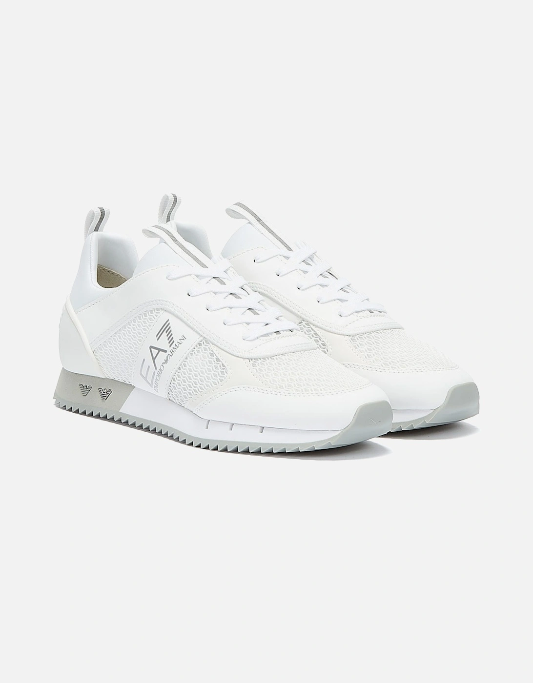 XK050 Mens White / Silver Trainers, 9 of 8