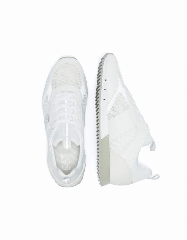 XK050 Mens White / Silver Trainers