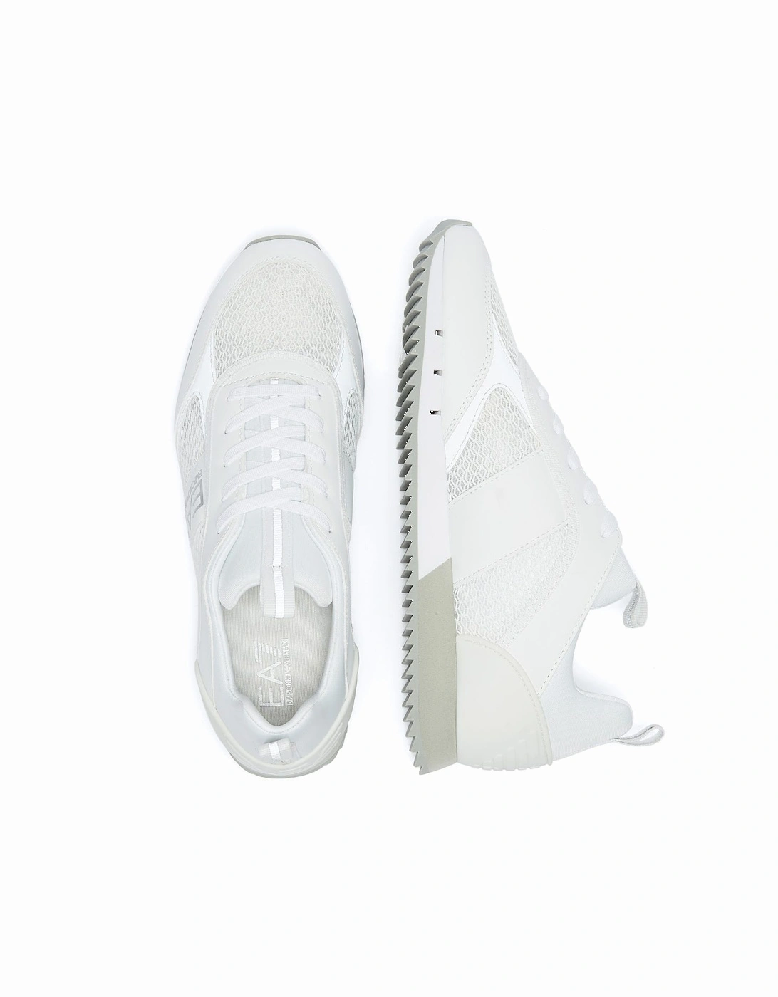 XK050 Mens White / Silver Trainers