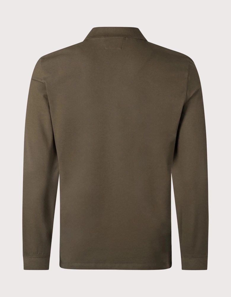 Stretch Piquet Long Sleeve Polo Shirt