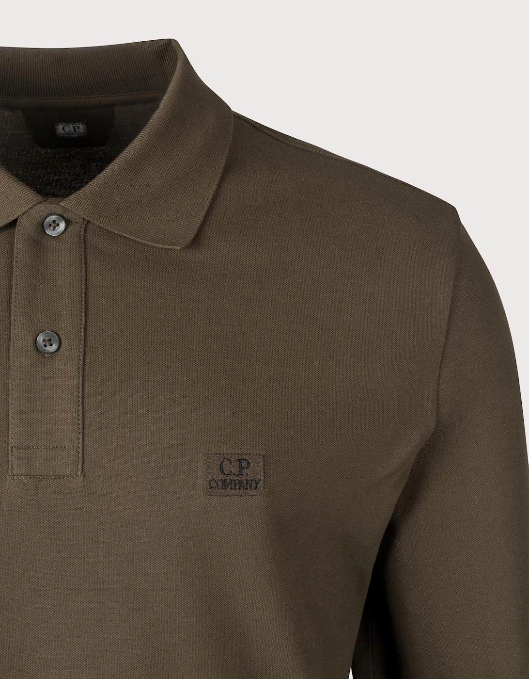 Stretch Piquet Long Sleeve Polo Shirt