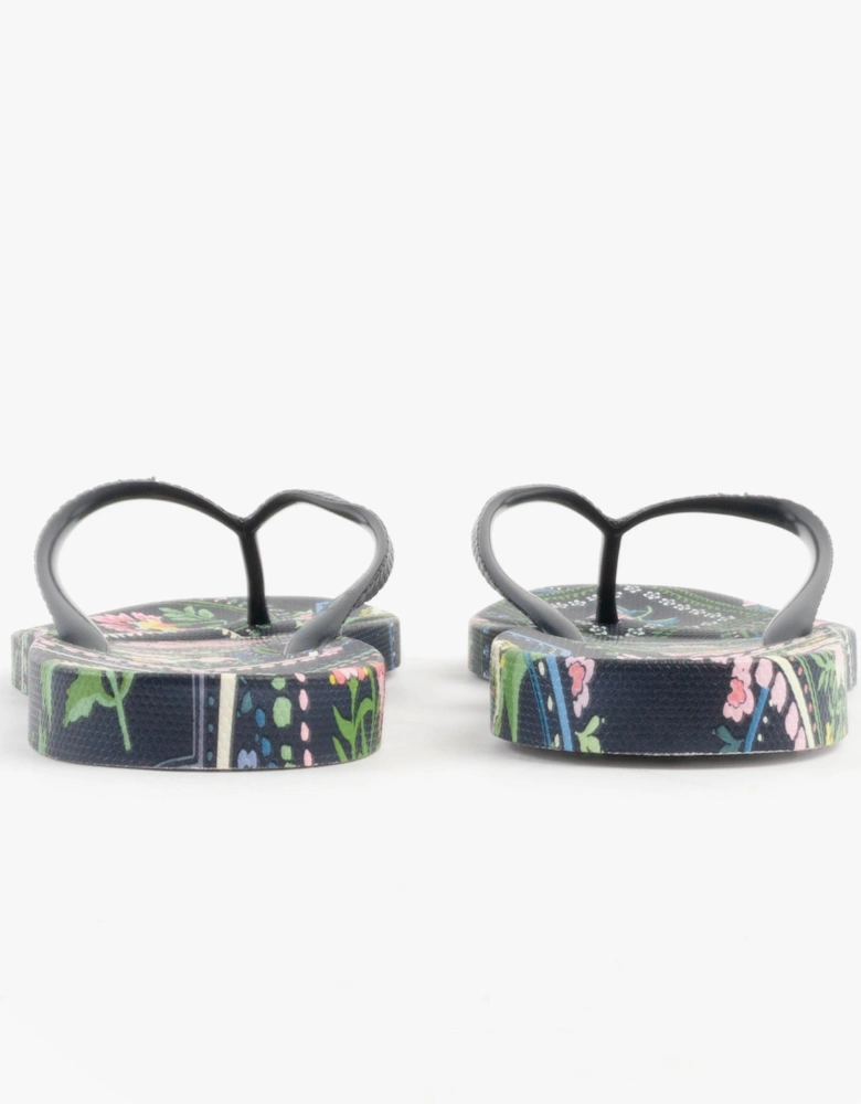 SUNVALE Womens Flip Flops Navy Mosaic Floral