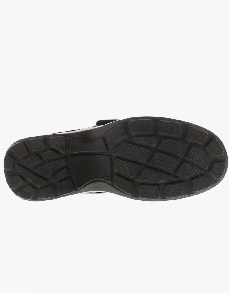 BARNEY Mens Faux Leather Touch Fasten Shoes Black