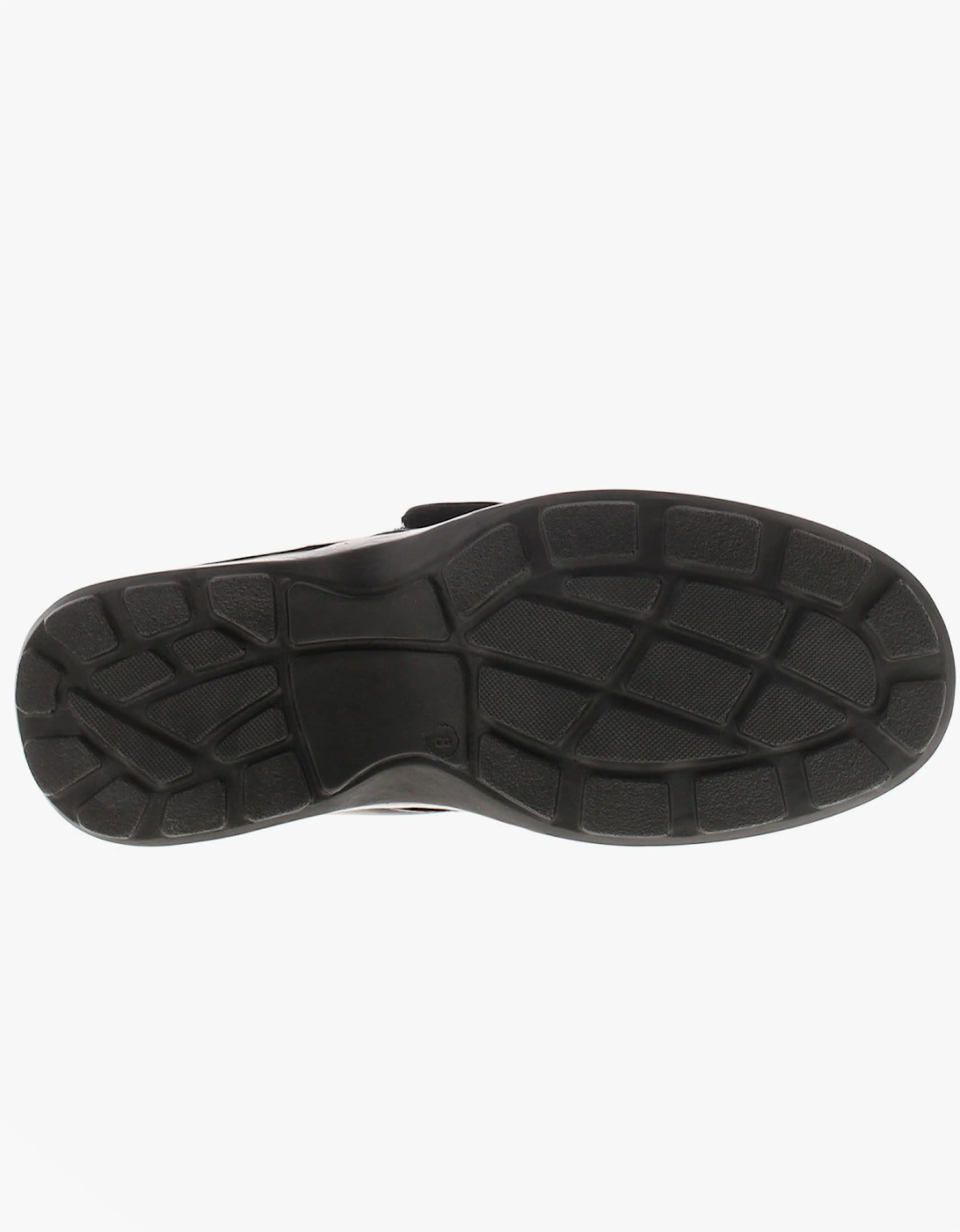 BARNEY Mens Faux Leather Touch Fasten Shoes Black