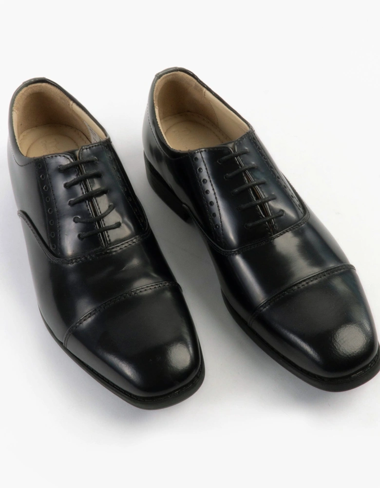 GENTON Mens Lace Up Oxford Shoes Black