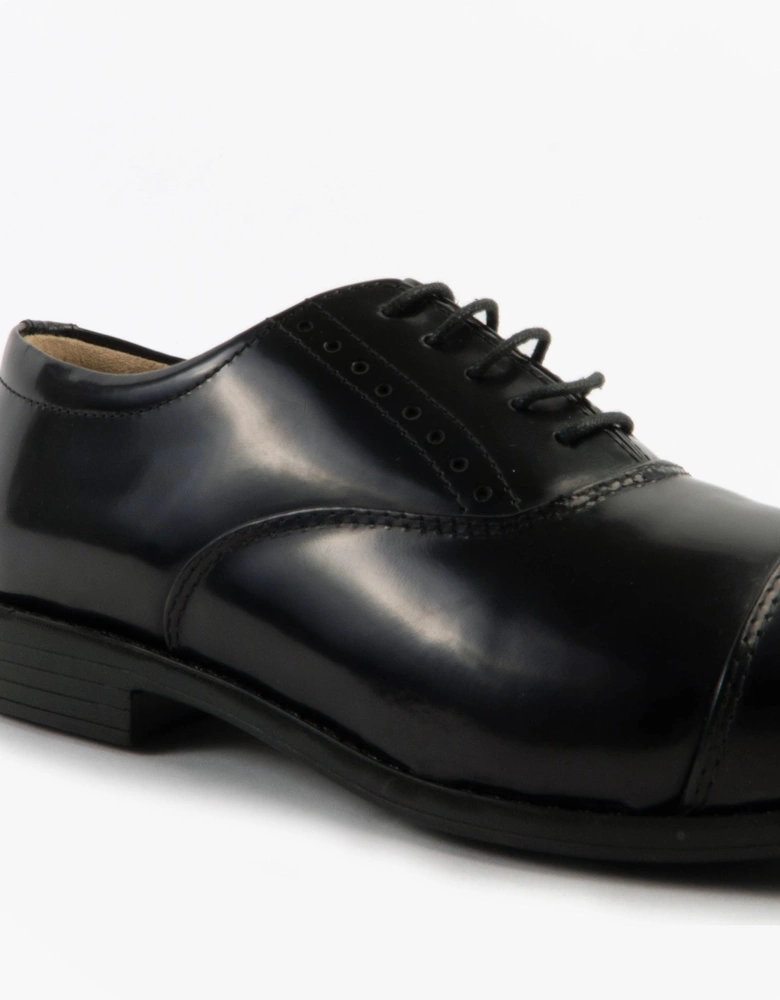 GENTON Mens Lace Up Oxford Shoes Black