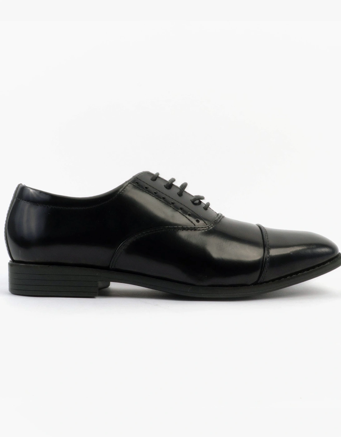 GENTON Mens Lace Up Oxford Shoes Black, 5 of 4