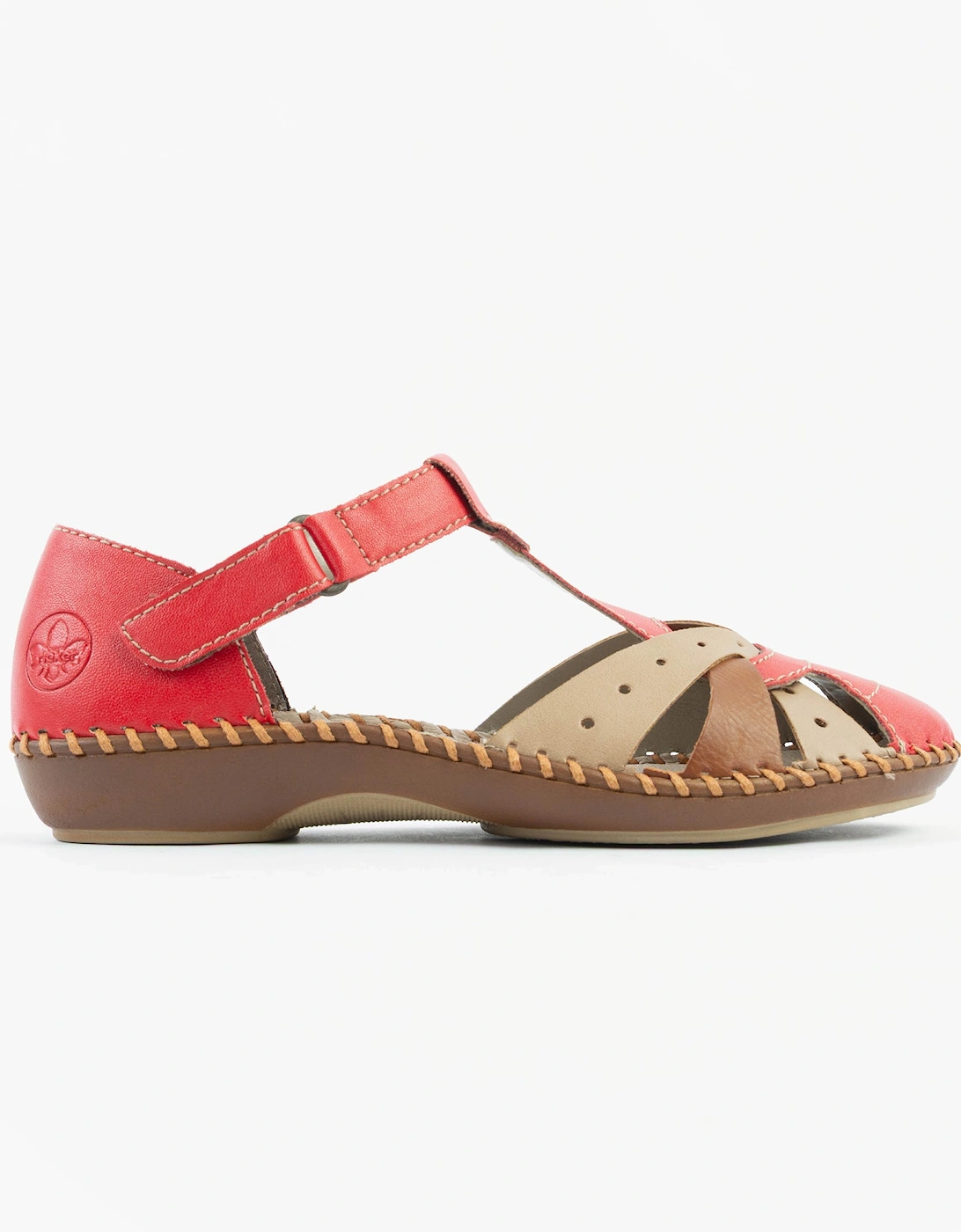 M1655-33 Womens Sandals Red Combination, 7 of 6