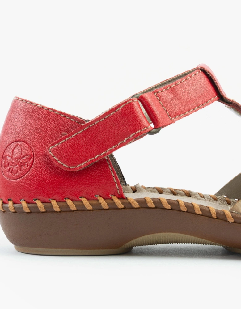 M1655-33 Womens Sandals Red Combination
