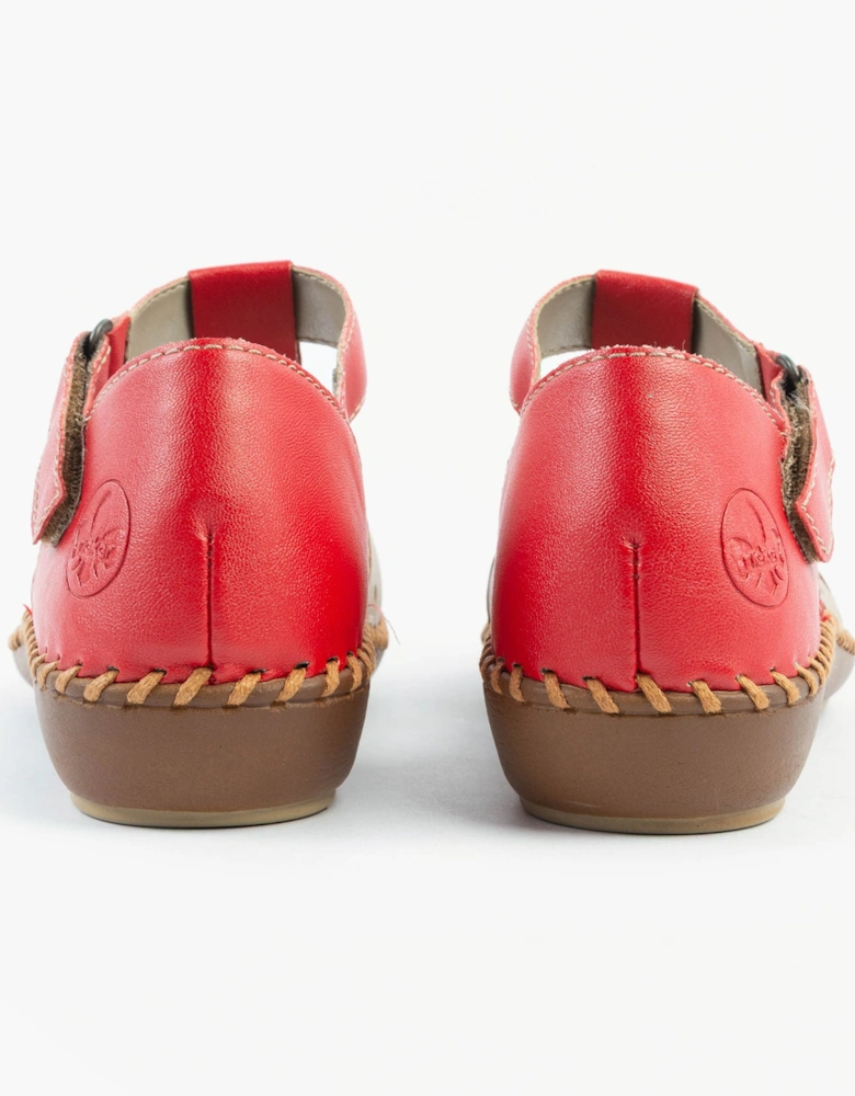 M1655-33 Womens Sandals Red Combination