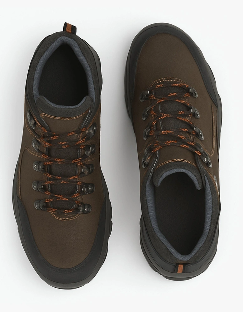 TERRAIN Mens Leather Trail Shoes Dark Brown