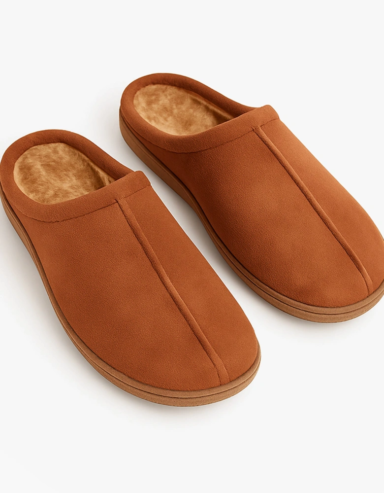 ALEX Mens Microfibre Mule Slippers Tan